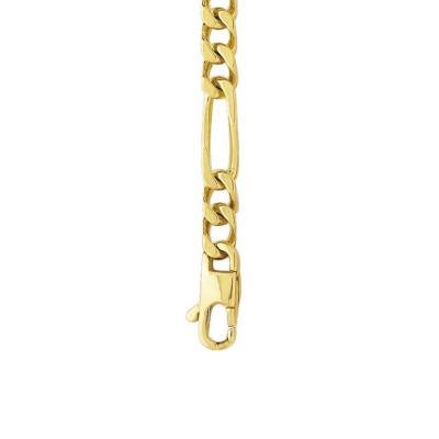 750/1000 Yellow Gold Ultra-Flat Alternating 3-1 Oval Link Chain Bracelet, Length 21 cm, Width from 2.50 mm to 8 mm - Manillon