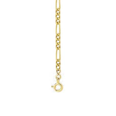 750/1000 Yellow Gold Ultra-Flat Alternating 3-1 Oval Link Chain Bracelet, Length 23 cm, Width from 2.50 mm to 8.50 mm - Manillon