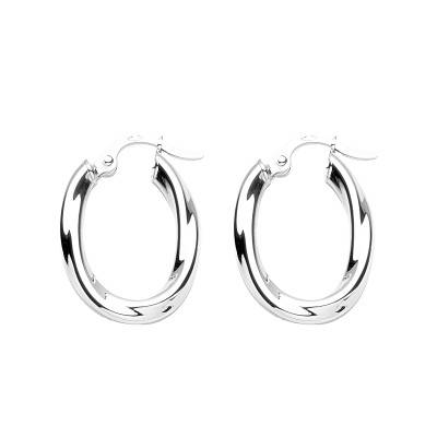 Boucles d'Oreilles Créoles Argent 925 Rhodié - Emanessence