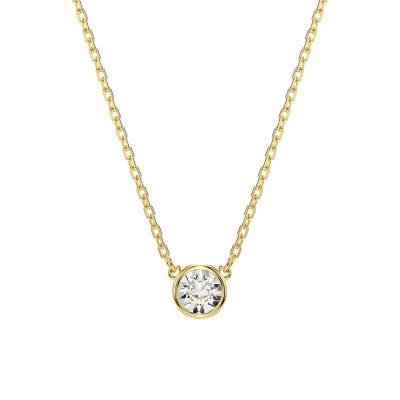 Gold-Toned Metal & White Crystal Imber Round Necklace, Length 38 cm to 45 cm - 5684511 - Swarovski