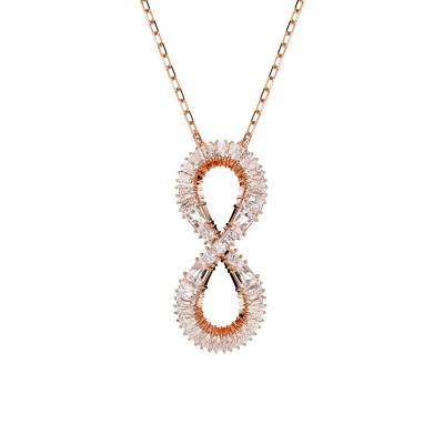 Hyperbola Infinity Rose Gold-Tone Metal & White Crystal Necklace, 38 cm to 45 cm - 5677623 - Swarovski