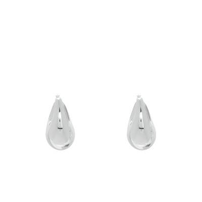 Boucles d'oreilles Créoles grises Argent 925‰ Rhodié - Emanessence