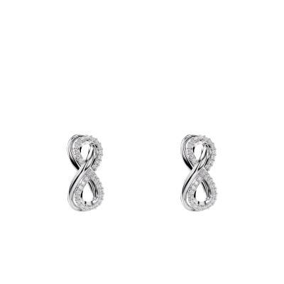 Boucles d'oreilles Hyperbola Infini, Métal Rhodié & Cristaux Blancs - 5687269 - Swarovski