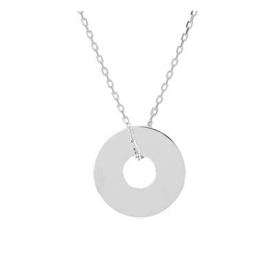 925 Silver Openwork Token Necklace, Length 42 cm - Emanessence