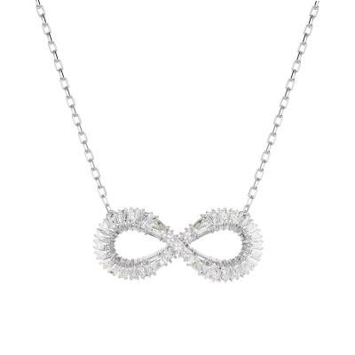 Collier Hyperbola Infinity Métal Rhodié & Cristaux Blancs, Longueur 38 cm à 45 cm - 5679434 - Swarovski