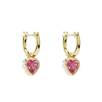 Boucles d'oreilles Stilla, Métal Doré & Cristaux Rouge et Blancs - 5684760 - Swarovski