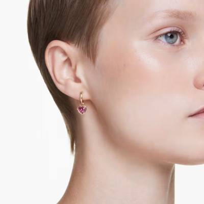 Boucles d'oreilles Stilla, Métal Doré & Cristaux Rouge et Blancs - 5684760 - Swarovski