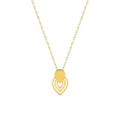 Collier Gouttes Inversées en Or Jaune 375, Longueur 40 à 42 cm - Emanessence