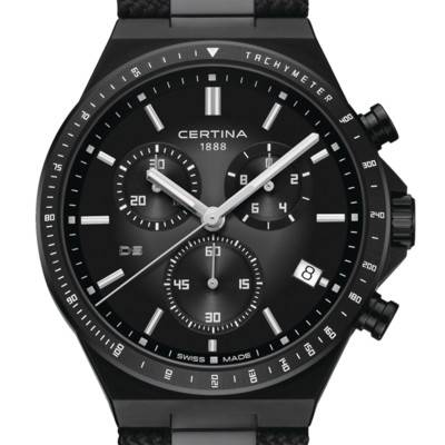 Black Steel DS-7 Chronograph Watch C0434173808100 - Certina