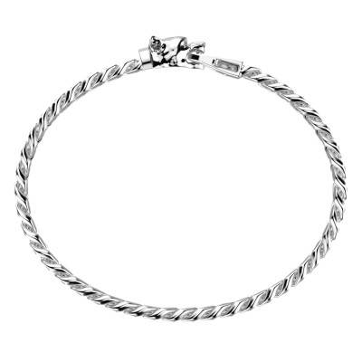 Cubane 925 Silver Pitbull Bracelet, 19 cm to 21 cm - ESB100-B - Zancan