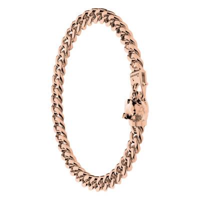 Cubane Rose Gold-Plated 925 Silver Pitbull Bracelet, 19 cm to 21 cm - ESB100-R - Zancan