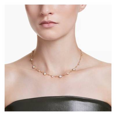 Gold-Toned Metal & White Crystals Imber Scattered Motif Necklace, Length 38 cm to 45 cm - 5680090 - Swarovski