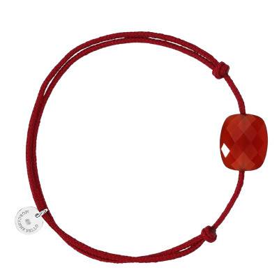 Vermilion Cord 925 Silver & Carnelian Adjustable Length Bracelet - Morganne Bello