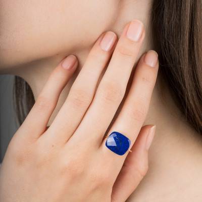 Bague Lapis Lazuli & Or Jaune 750 - Morganne Bello
