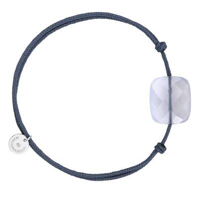 Denim Blue Cord 925 Silver & Lace Blue Agate Adjustable Length Bracelet - Morganne Bello