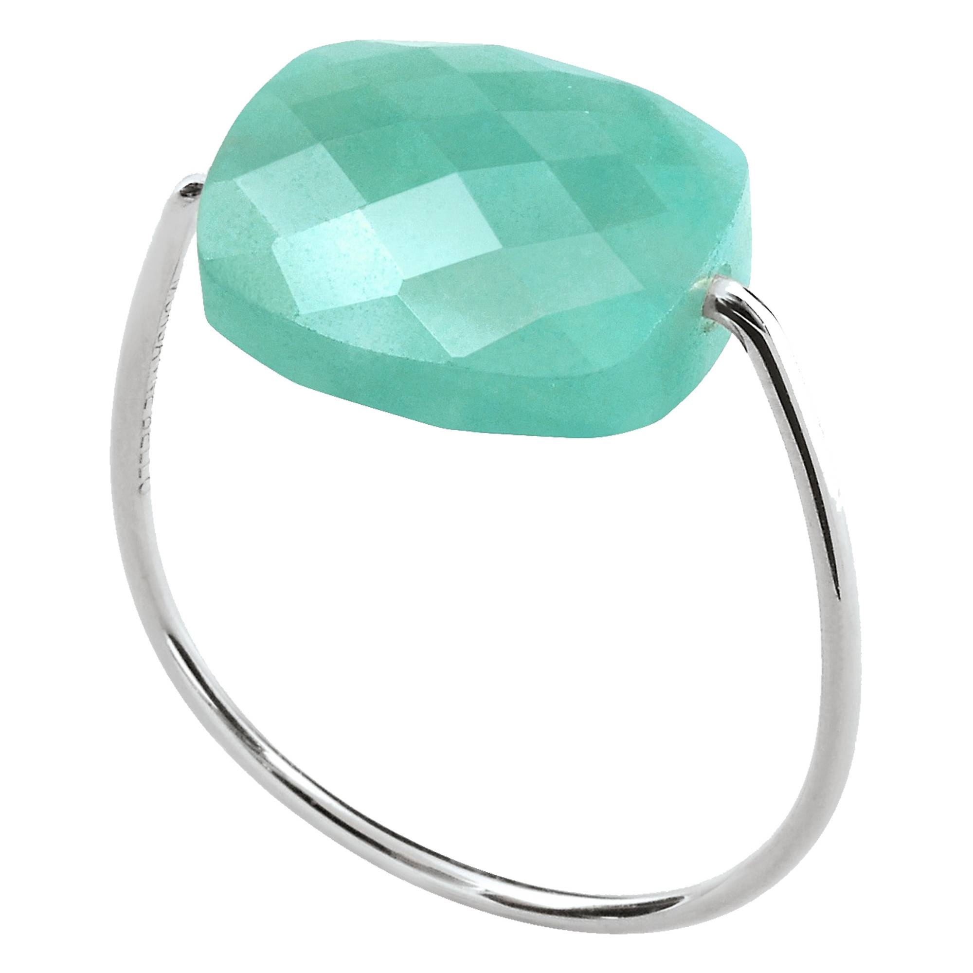 Bague Amazonite Coussin Or Blanc 750 Morganne Bello Ocarat