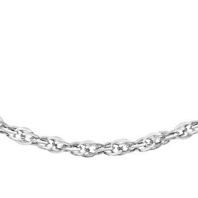 Chaîne Prince de Galles en Or Blanc 375, Longueur 41 cm, Largeur 1,70 mm - Manillon