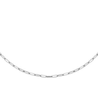 White Gold 375 Rectangular Link Chain, Length 46 cm, Width 2.30 mm - Manillon