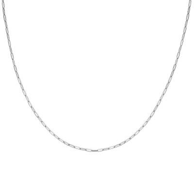 White Gold 375 Rectangular Link Chain, Length 46 cm, Width 2.30 mm - Manillon