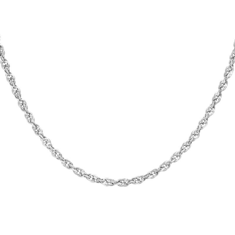 375/1000 White Gold Prince of Wales Chain, Length 41 cm, Width 3.10 mm - Manillon