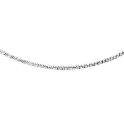 Chaîne Serpentine Ronde en Or Blanc 375, Longueur 41 cm, Largeur 1,10 mm - Manillon