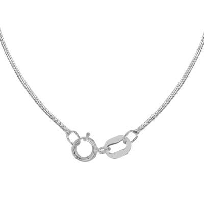 Chaîne Serpentine Ronde Or Blanc 375, Longueur 41 cm, Largeur 0,80 mm - Manillon
