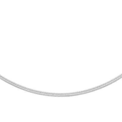 Chaîne Serpentine Carrée en Or Blanc 375, Longueur 46 cm, Largeur 1,20 mm - Manillon