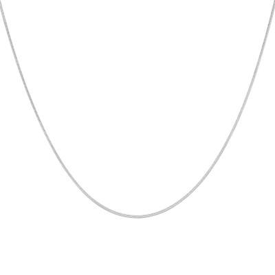 Chaîne Serpentine Carrée en Or Blanc 375, Longueur 46 cm, Largeur 1,20 mm - Manillon