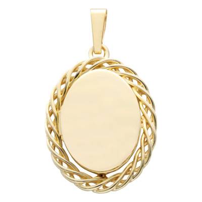 375/1000 Yellow Gold Oval Photo Locket - Vandona