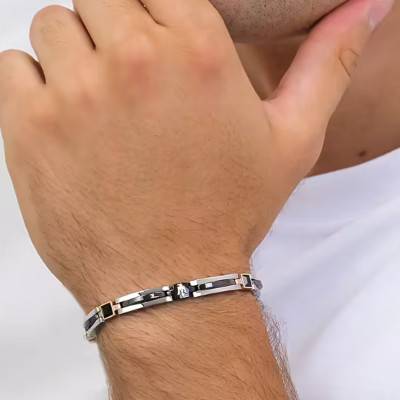 Bracelet Cristaux Noirs en Céramique & Acier, Longueur 21 cm - JM223ATZ19 - Maserati