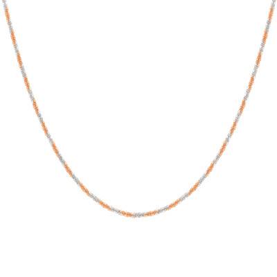 375 White and Rose Gold Two-Tone Tocalle Chain, Length 41 cm, Width 1.40 mm - Manillon