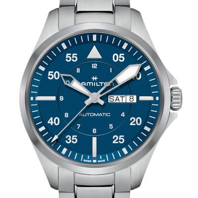 Khaki Aviation Pilot Day-Date 42 mm Watch H64635140 - Hamilton