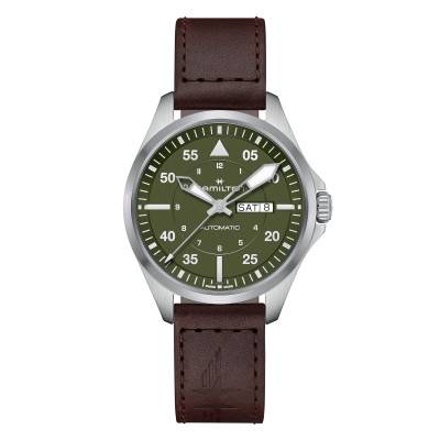 Khaki Aviation Pilot Day-Date 42 mm Watch H64635560 - Hamilton