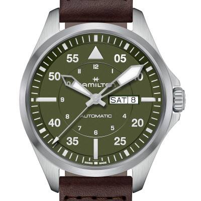 Khaki Aviation Pilot Day-Date 42 mm Watch H64635560 - Hamilton