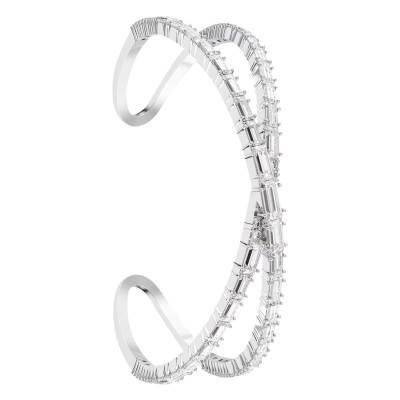 Bracelet Jonc Hyperbola Ouvert Infini Métal Rhodié & Cristaux Blancs - 5677625 - Swarovski