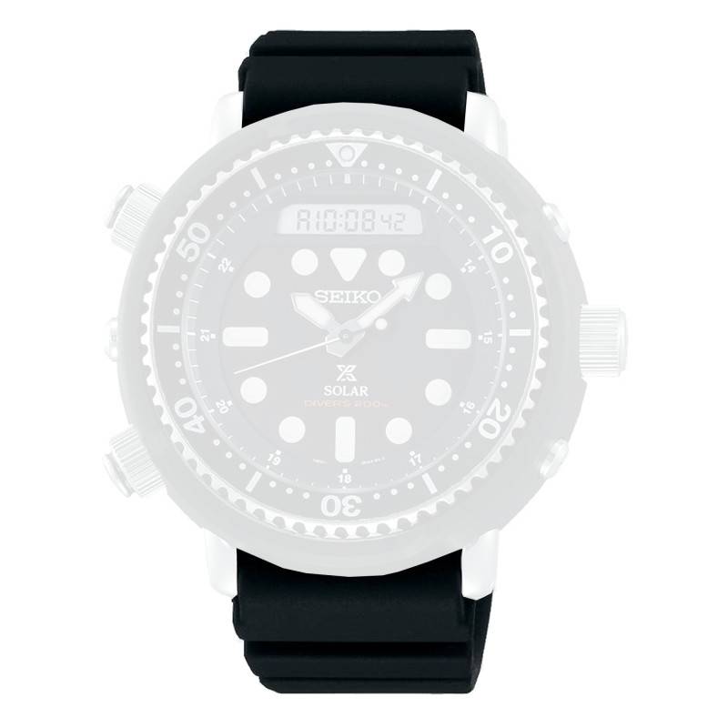 Black Silicone 22mm Watch Strap R043011J0 - Seiko