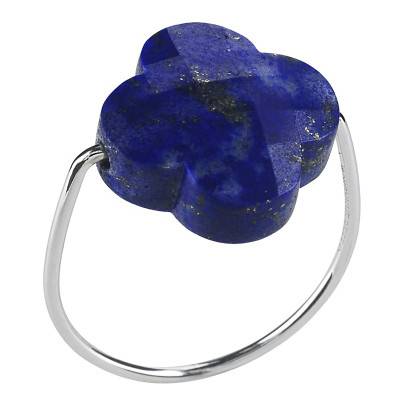 Bague Trèfle Lapis Lazuli & Or Blanc 750 - Morganne Bello