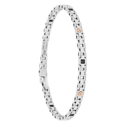 Insignia 750 Two-Tone Gold & Black Diamond Bracelet, 19 cm to 21 cm - EB818BR - Zancan