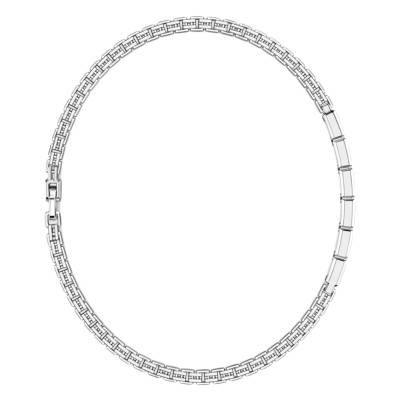 925 Sterling Silver & White Sapphires Insignia Bracelet, 21 cm - ESB156 - Zancan