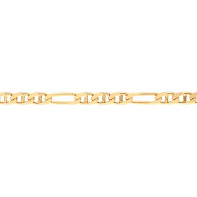 Chaîne Marine Alternée, Or Jaune 375, Longueur 50 cm, Largeur 2 et 3 mm - Manillon