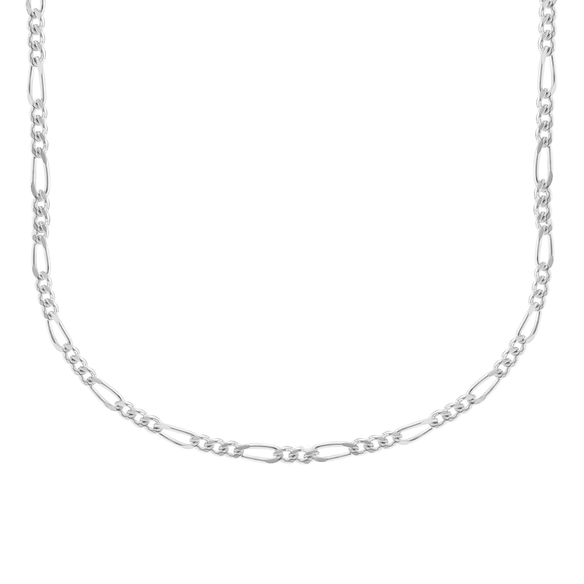 Collier Chaîne Figaro Pour Homme - Acier Inoxydable - Largeur 5 Mm - Longueur 50 Cm - Fermoir Mousqueton