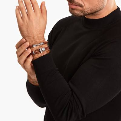Bracelet Rebel Basics en Cuir Marron & Argent 925, Longueurs 17 à 21 cm, Largeur 5 mm - A2149-682-6 - Thomas Sabo