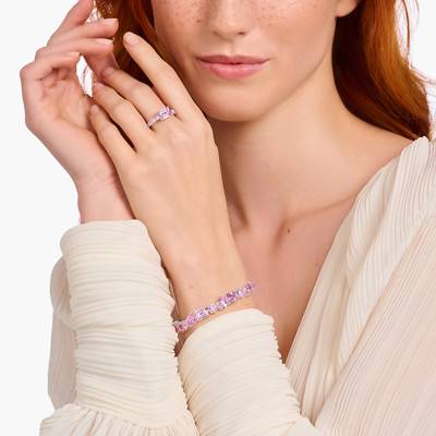 Bague Solitaire Heritage Glam en Argent 925 & Zircones Roses - TR2451-051-9 - Thomas Sabo