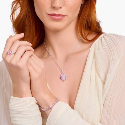 Heritage Glam 925 Silver & Pink Zirconia Pendant - PE963-051-9 - Thomas Sabo