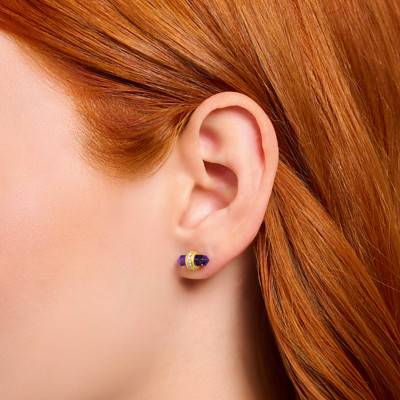 Boucles d'oreilles Cosmic Amulets en Plaqué Or Jaune & Zircones Bicolores - H2281-414-13 - Thomas Sabo