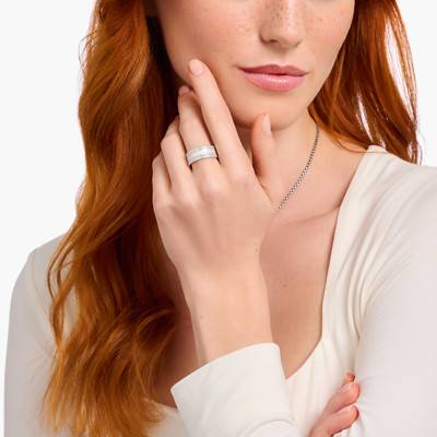 Cosmic Amulets Ribbon Ring in 925 Silver & White Cubic Zirconia - TR2446-041-14 - Thomas Sabo