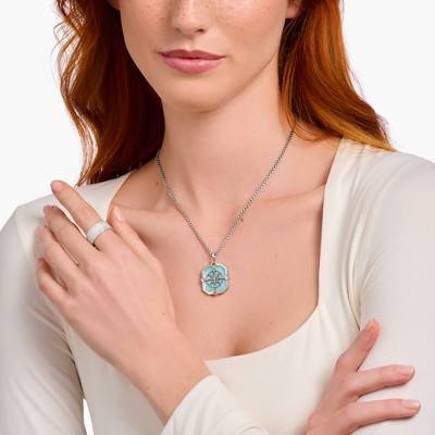 Pendentif Wheel of Karma Octogonal en Argent 925 & Pierres Multicolores - PE961-340-7 - Thomas Sabo