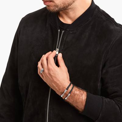 Black Leather & 925 Silver Rebel Basics Bracelet, Length 17 cm to 21 cm, Width 5 mm - A2149-682-11 - Thomas Sabo