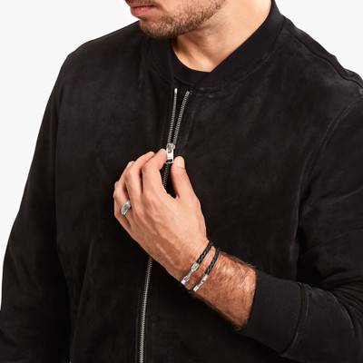 Black Leather & 925 Silver Rebel Basics Bracelet, Length 15 cm to 19 cm, Width 4 mm - A2147-682-11 - Thomas Sabo