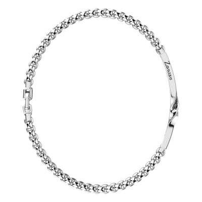 925 Sterling Silver & Black Spinels Insignia Bracelet, 19 cm to 21 cm - EXB956 - Zancan